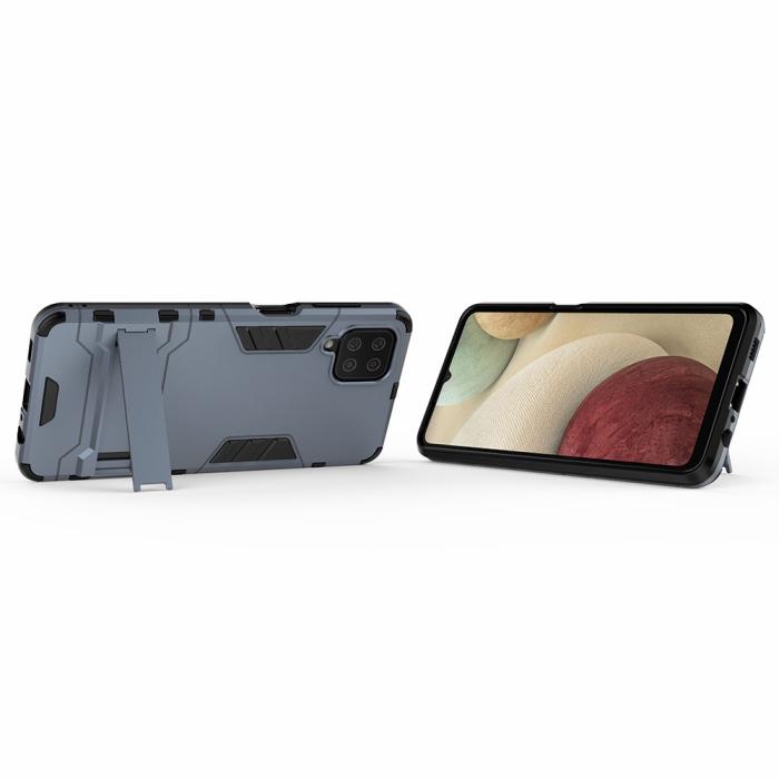 Bild 4, Samsung Galaxy A12 - Hybrid Skal Med Kickstand - Blå
