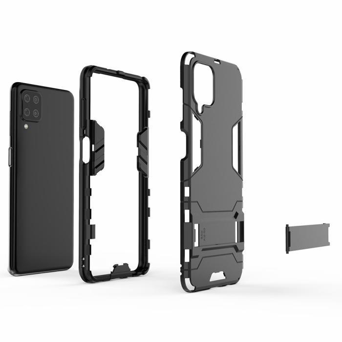 Bild 3, Samsung Galaxy A12 - Hybrid Skal Med Kickstand - Svart
