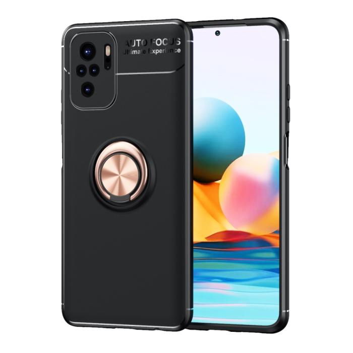 Bild 1, Xiaomi Redmi Note 10S - Ring Skal - Svart/Roséguld