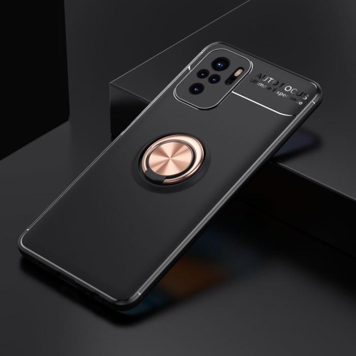 Bild 2, Xiaomi Redmi Note 10S - Ring Skal - Svart/Roséguld
