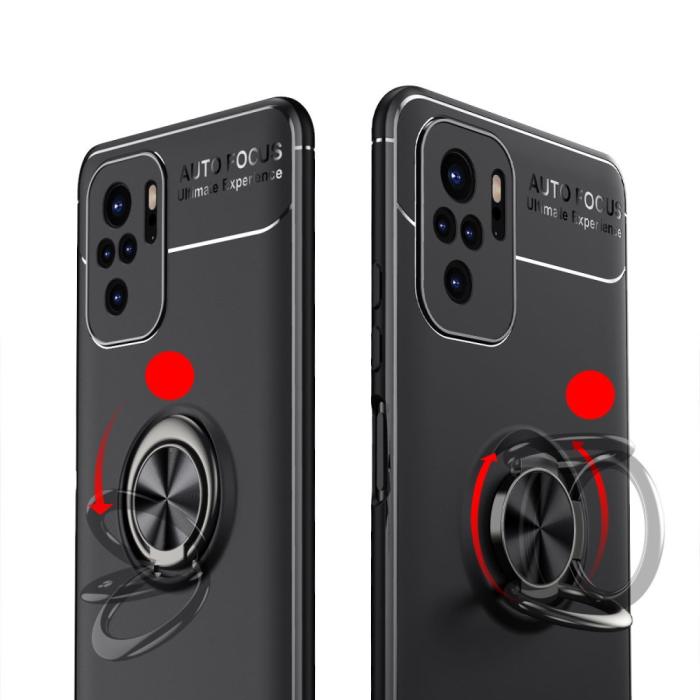 Bild 4, Xiaomi Redmi Note 10S - Ring Skal - Svart/Roséguld