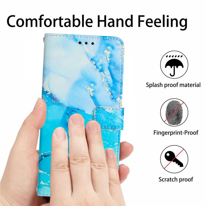 Bild 3, Xiaomi 17T Fodral Läder Marmor Blå
