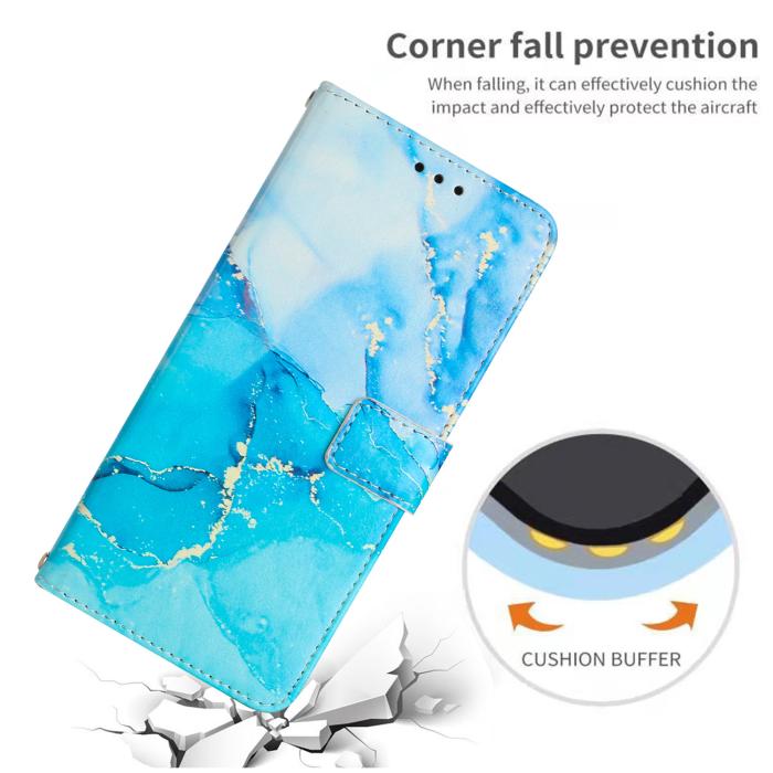 Bild 4, Xiaomi 17T Fodral Läder Marmor Blå