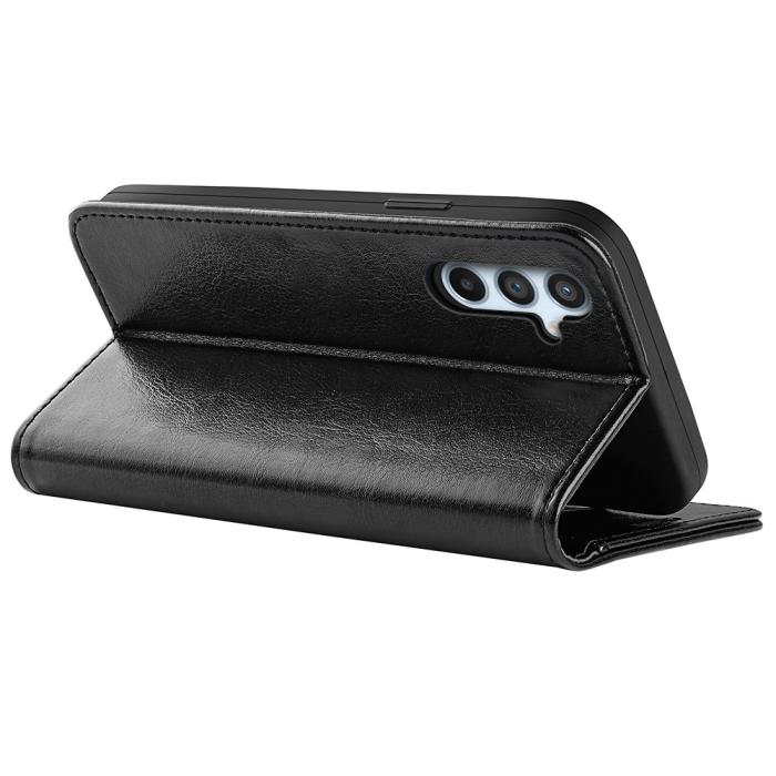 Bild 4, Samsung Galaxy A54 5G Fodral Crazy Horse Läder Svart