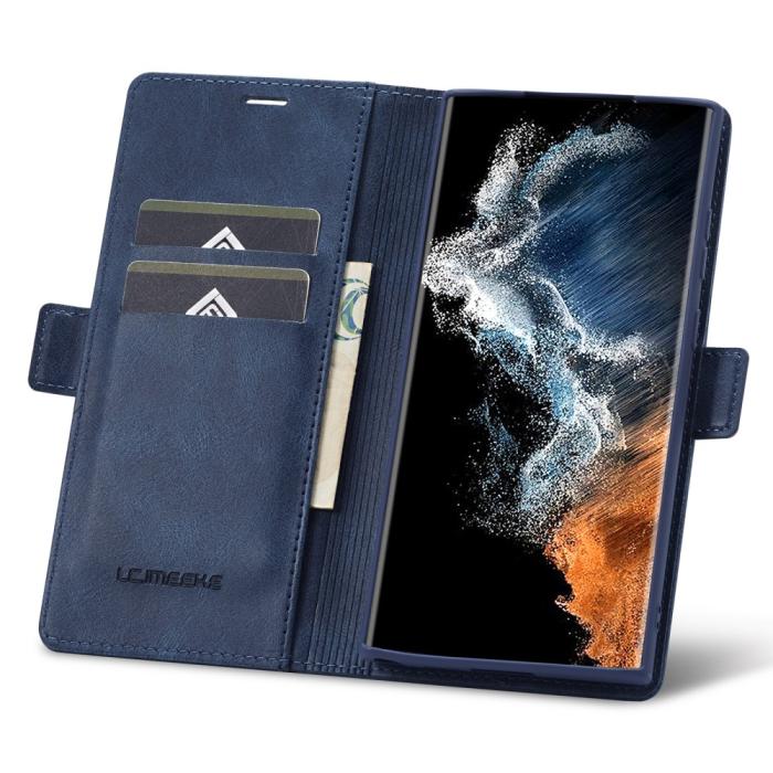 Bild 2, LC.IMEEKE Galaxy S23 Ultra Fodral RFID Magnetisk Stängning Blå