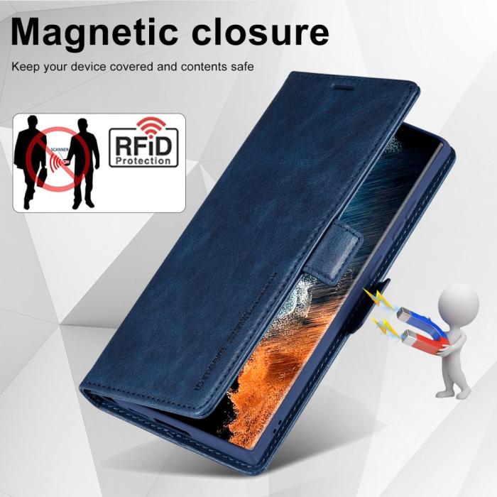 Bild 6, LC.IMEEKE Galaxy S23 Ultra Fodral RFID Magnetisk Stängning Blå