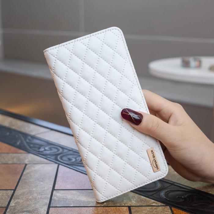 Bild 5, iPhone 16 Plus Fodral Diamond Flip Läder Vit