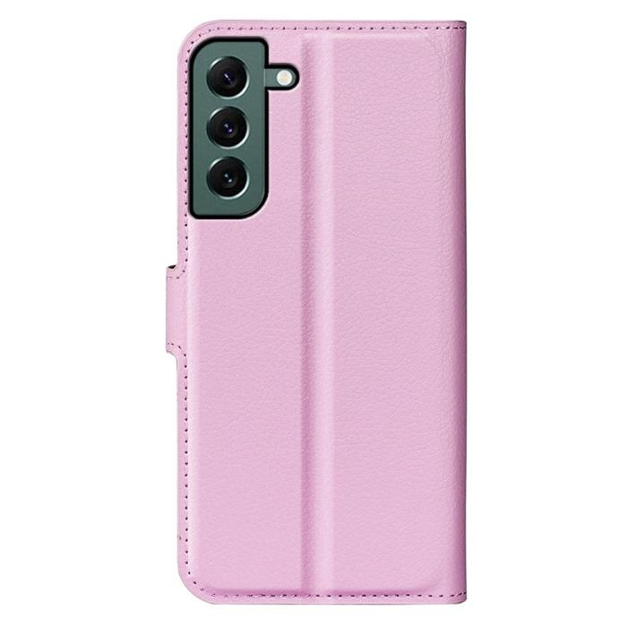 Bild 6, Samsung Galaxy S23 Plus Fodral Litchi Läder Ljus Rosa