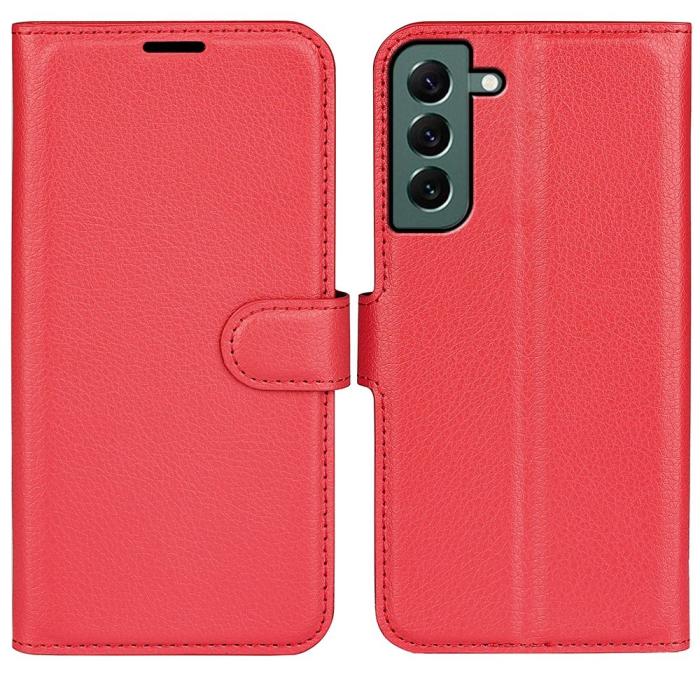 Bild 1, Samsung Galaxy S23 Plus Fodral Litchi Läder Röd