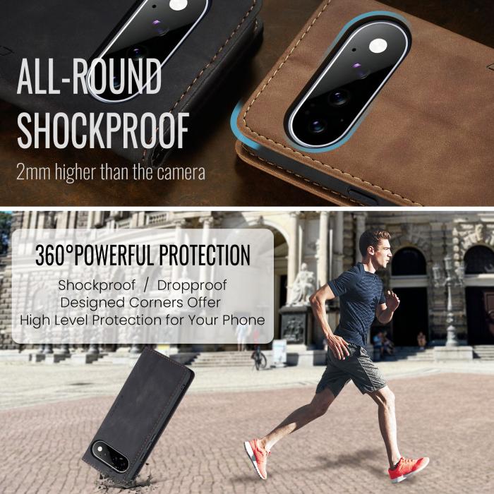 Bild 6, CASEME Google Pixel 11 / 11 Pro Fodral RFID Läder Svart