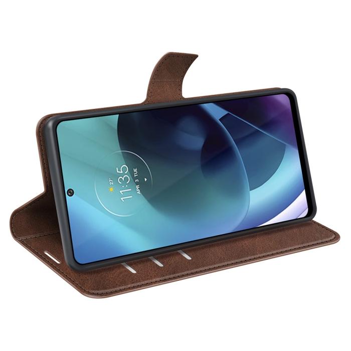 Bild 6, Motorola Moto G71 Fodral Solid Läder Brun