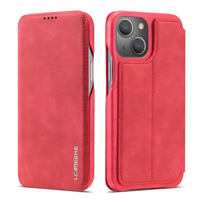 Bild 1, LC.IMEEKE iPhone 15 Plus Fodral Slim Flip Röd