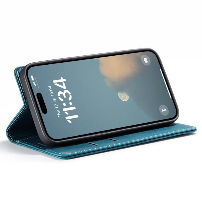 Bild 3, CASEME iPhone 16 Fodral Flip Läder Blå