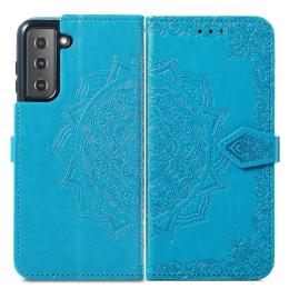 Samsung Galaxy S22 Plus Fodral Mandala Läder Blå