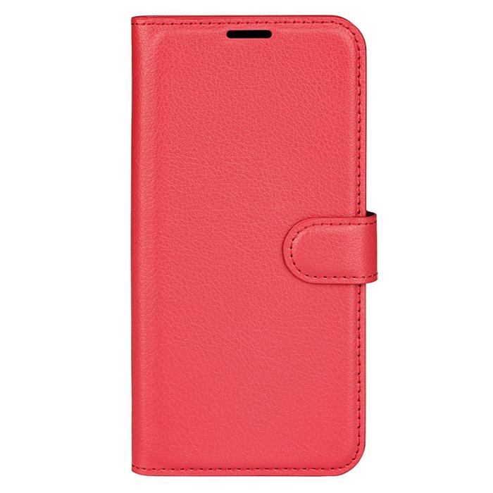 Bild 5, Samsung Galaxy S24 FE Fodral Litchi Läder Textur Röd