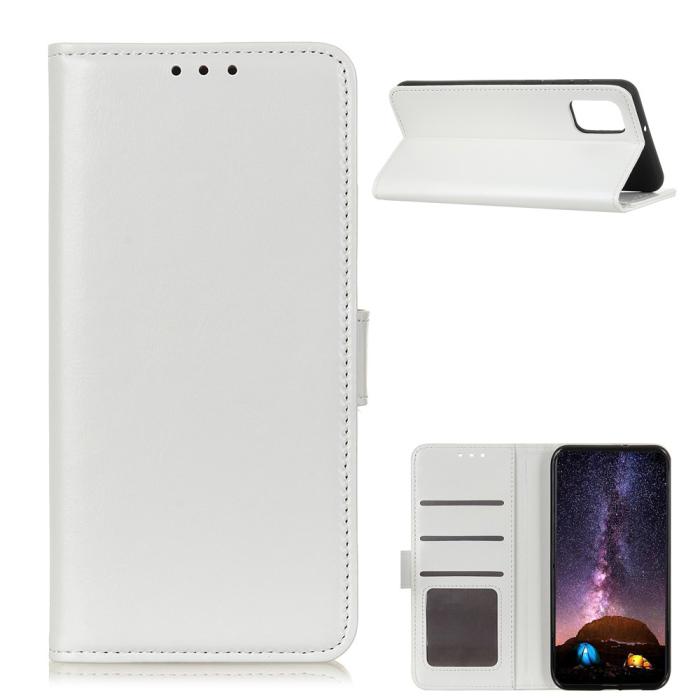 Bild 1, Samsung Galaxy A02s - Crazy Horse Läder Fodral - Vit