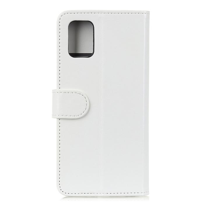 Bild 2, Samsung Galaxy A02s - Crazy Horse Läder Fodral - Vit