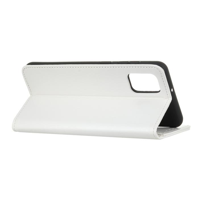 Bild 3, Samsung Galaxy A02s - Crazy Horse Läder Fodral - Vit