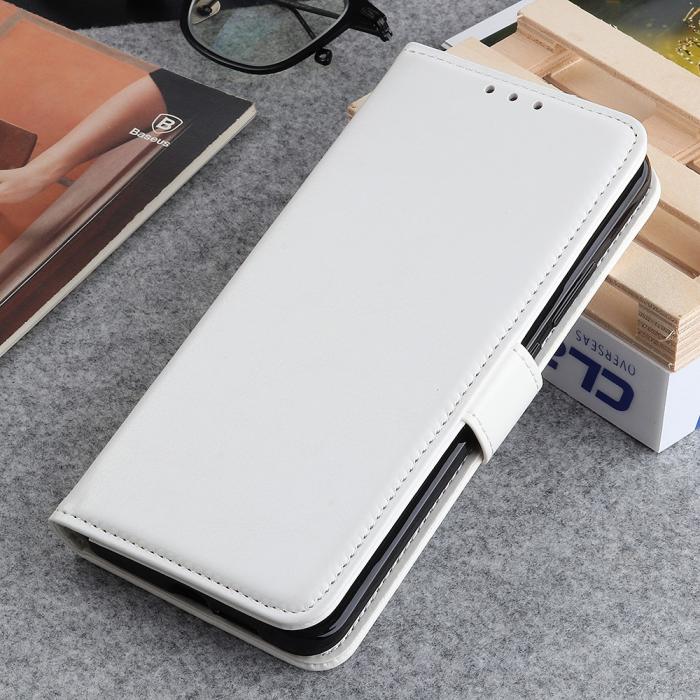 Bild 5, Samsung Galaxy A02s - Crazy Horse Läder Fodral - Vit