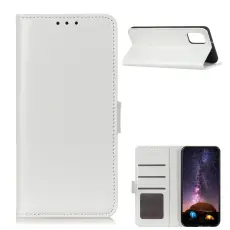 Samsung Galaxy A02s - Crazy Horse L&auml;der Fodral - Vit