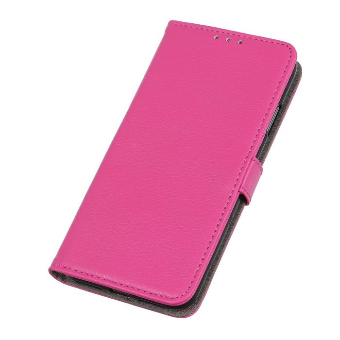 Bild 5, Xiaomi Redmi Note 10S - Litchi Läder Fodral - Rosa