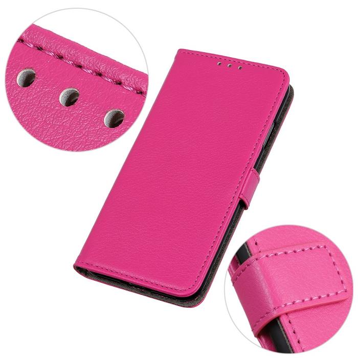 Bild 6, Xiaomi Redmi Note 10S - Litchi Läder Fodral - Rosa