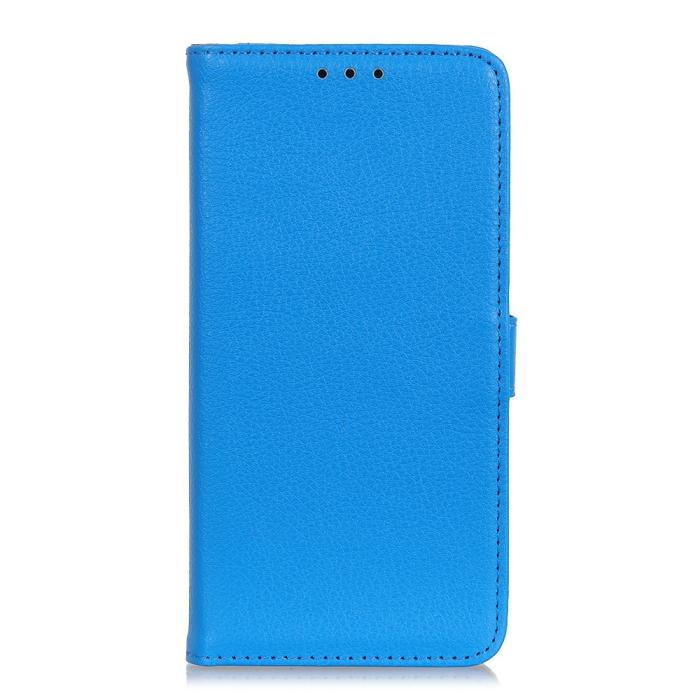 Bild 2, Xiaomi Redmi Note 10S - Litchi Läder Fodral - Blå