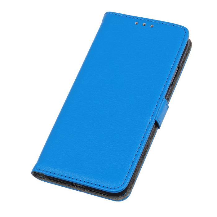 Bild 5, Xiaomi Redmi Note 10S - Litchi Läder Fodral - Blå