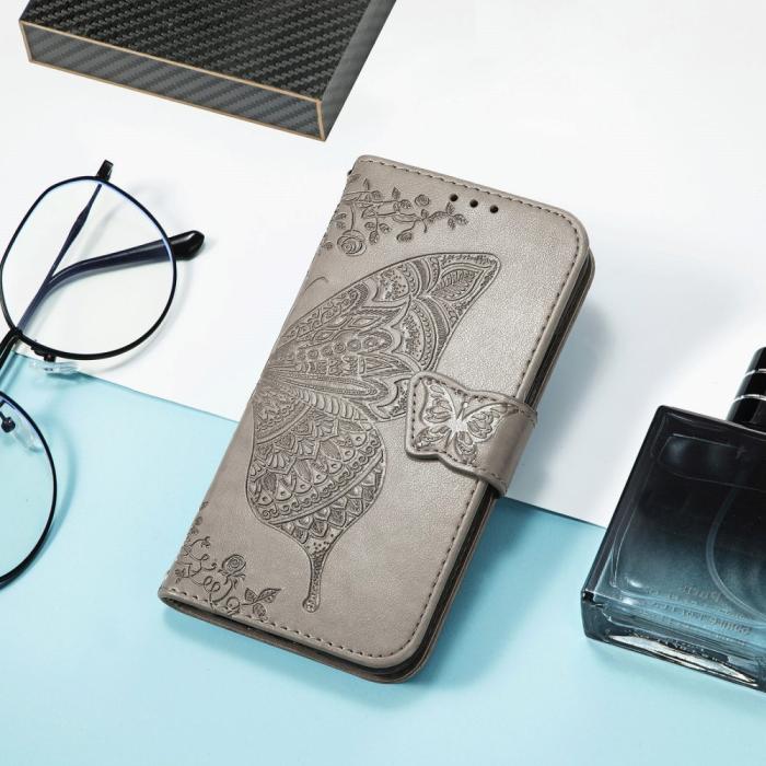 Bild 5, Samsung Galaxy S25 Edge Fodral Med Fjäril Tryck Grå