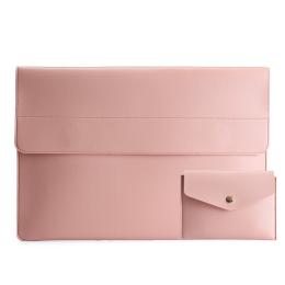 Laptop Sleeve 2-Set PU-Läder Väska 14" Rosa