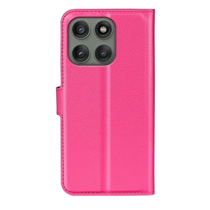 Bild 3, Motorola Edge 60 Pro Fodral Litchi Läder Rosa