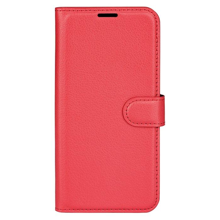 Bild 5, Samsung Galaxy S23 Plus Fodral Litchi Läder Röd