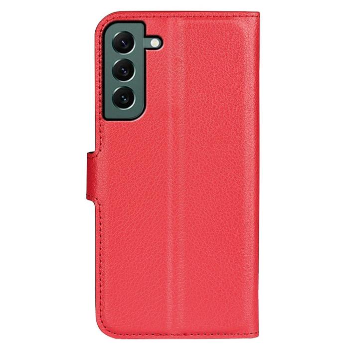Bild 6, Samsung Galaxy S23 Plus Fodral Litchi Läder Röd