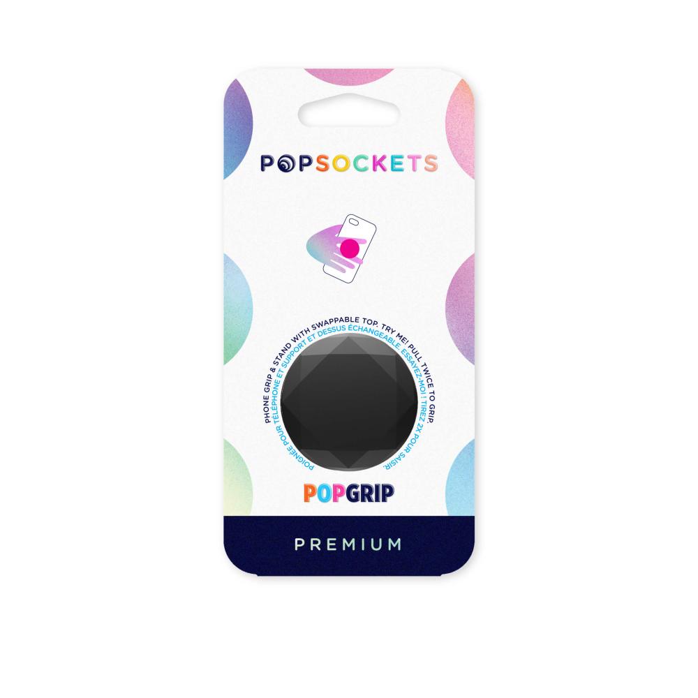 PopSockets Avtagbart Grip med Ställfunktion Premium Metallic Diamond Black