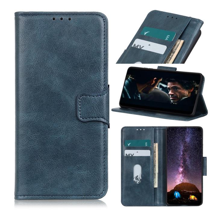 Bild 1, Xiaomi Redmi 9C Fodral Crazy Horse Läder Blå