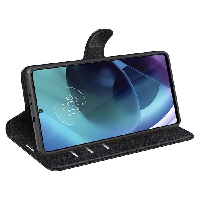Bild 6, Motorola Moto G71 Fodral Litchi Textur Svart