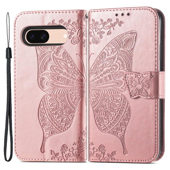 Bild 1, Google Pixel 8A Fodral Butterfly Roséguld