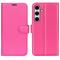 Samsung Galaxy S24 FE Fodral Litchi Läder Textur Rosa