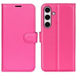 Samsung Galaxy S24 FE Fodral Litchi Läder Textur Rosa