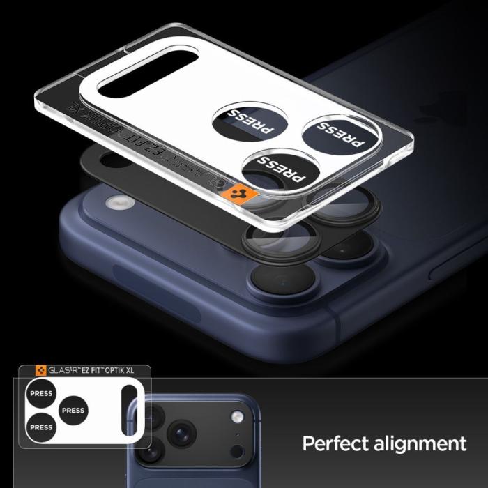Bild 6, Spigen iPhone 17 Pro Max Linsskydd Optik Pro GLAS.tR 