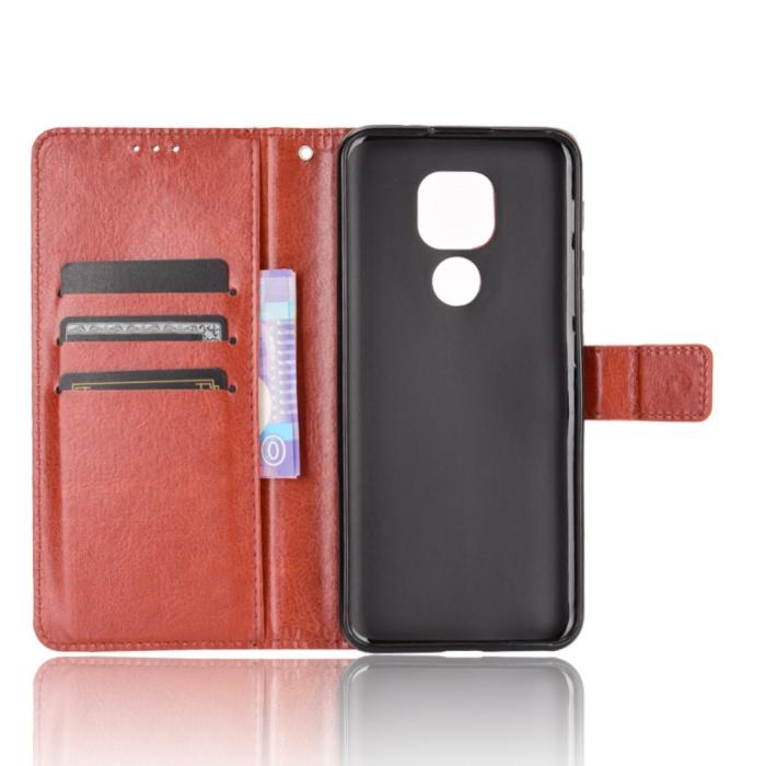 Bild 3, Motorola Moto G9 Play / E7 Plus - Crazy Horse Fodral - Brun