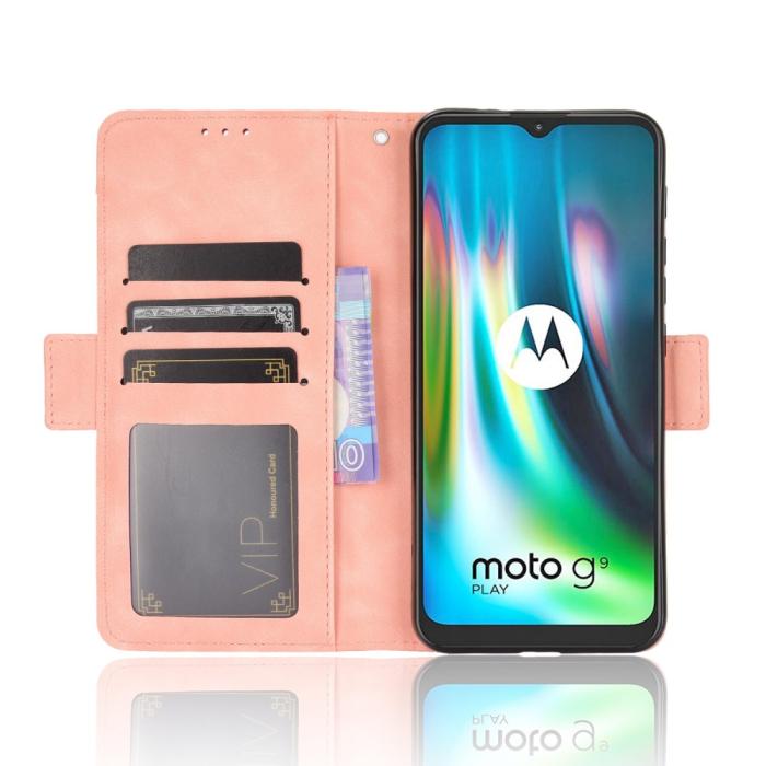 Bild 5, Motorola Moto G9 Play / E7 Plus - Fodral Med Avtagbart Kortfodral - Ljus Rosa