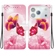 iPhone 17 Pro Fodral Med Tryck Rosa Fj&auml;rilar