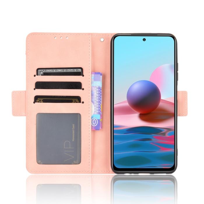 Bild 4, Xiaomi Redmi Note 10S - Fodral Med Avtagbart Kortfodral - Ljus Rosa