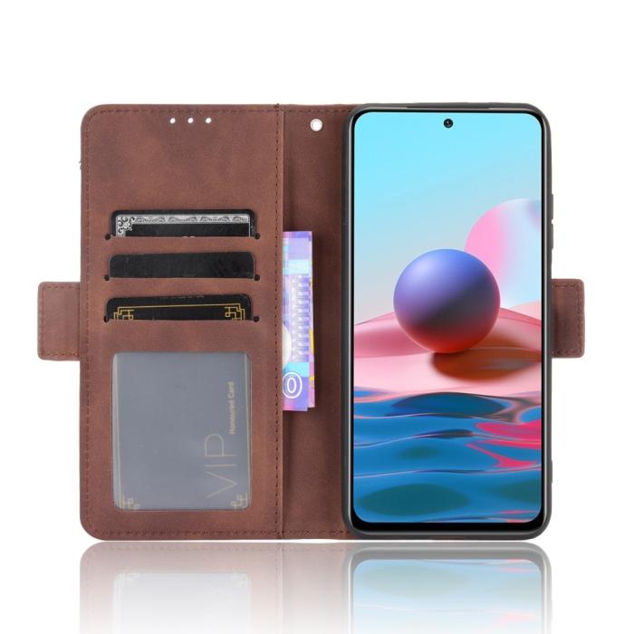 Bild 4, Xiaomi Redmi Note 10S - Fodral Med Avtagbart Kortfodral - Brun