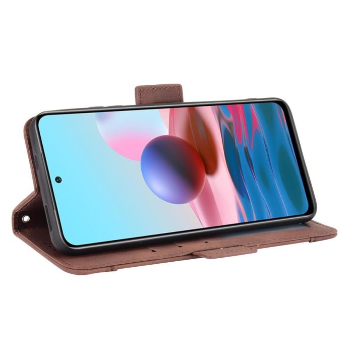 Bild 5, Xiaomi Redmi Note 10S - Fodral Med Avtagbart Kortfodral - Brun