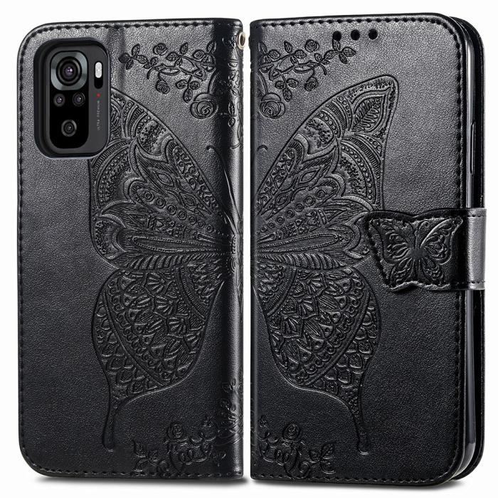 Bild 1, Xiaomi Redmi Note 10S - Flower Läder Fodral - Svart