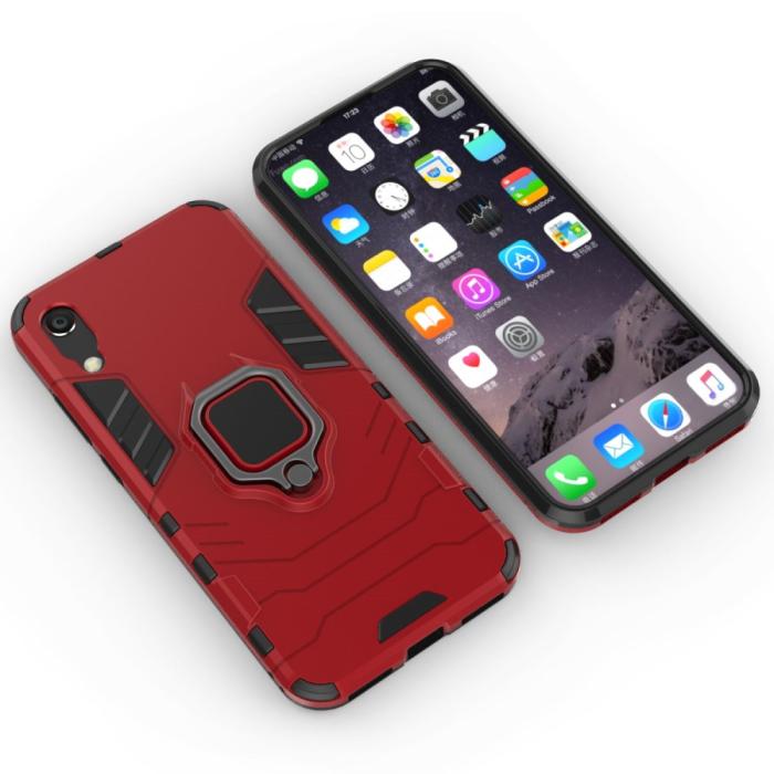 Bild 3, Huawei Y6 (2019) - Armour Ring Skal Funkar med magnethållare - Röd