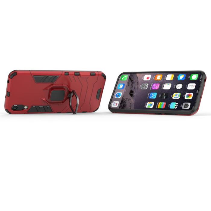 Bild 4, Huawei Y6 (2019) - Armour Ring Skal Funkar med magnethållare - Röd