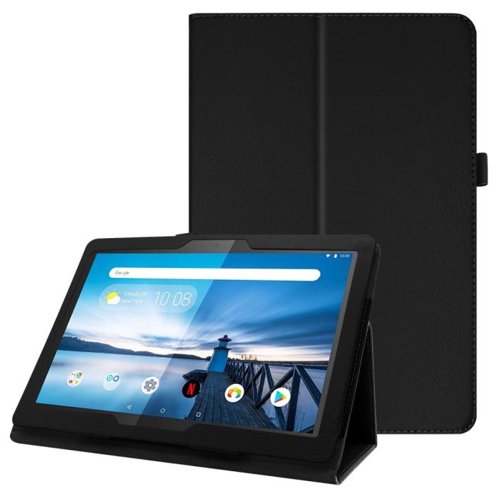 Bild 1, Lenovo Tab P10 10.1 - Litchi läderfodral - Svart